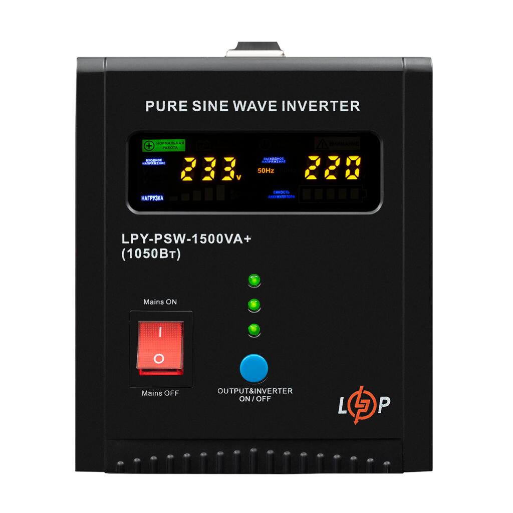 ДБЖ LogicPower LPY-PSW-1500VA+ (1050Вт) 10A/15A з правильною синусоїдою 24V - Зображення 1