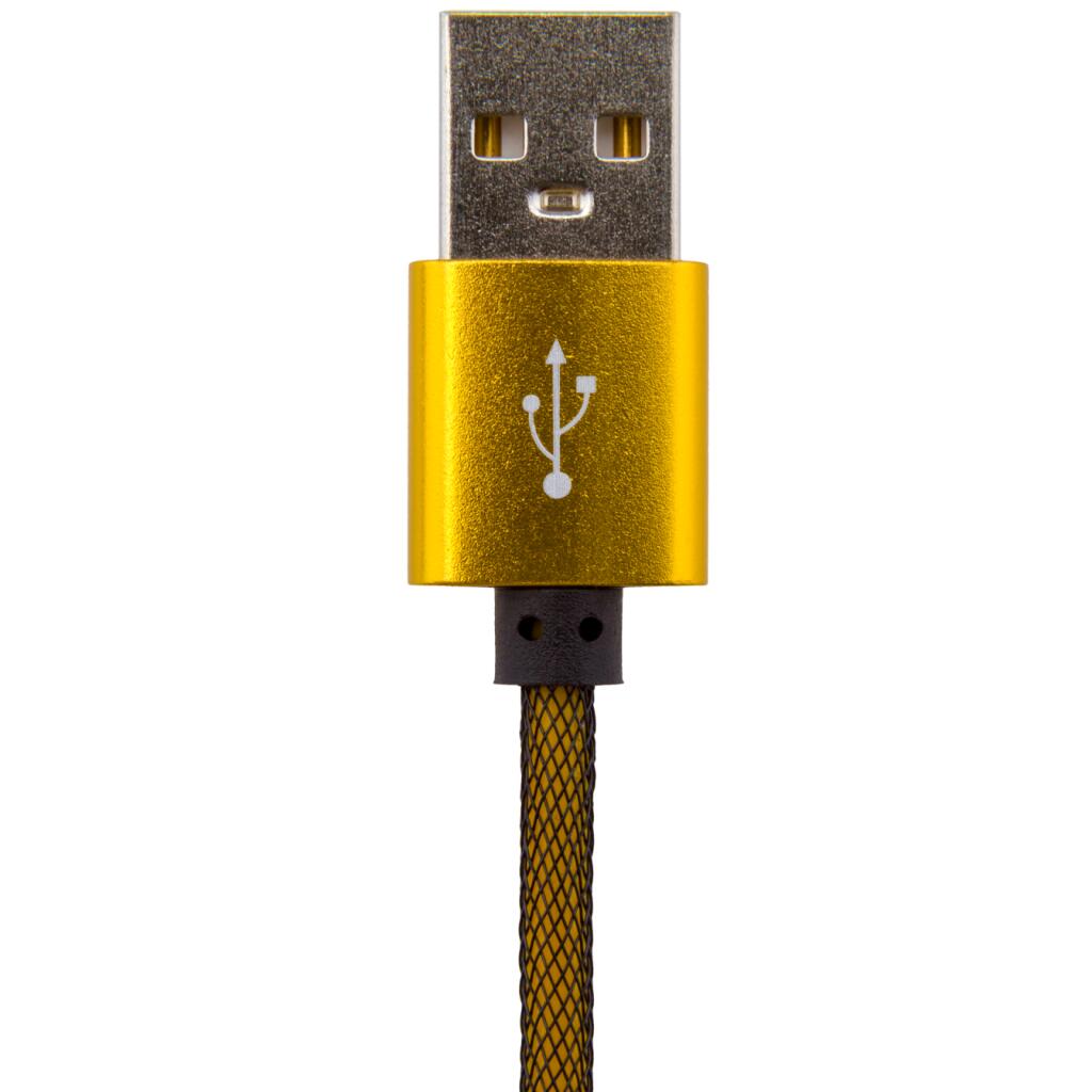 Кабель USB - Lightning 1м G (метал. плетение) золотой / - Изображение 3