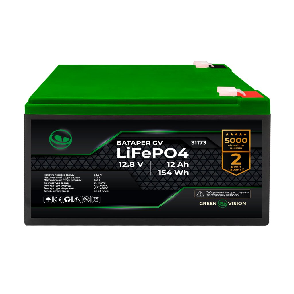 Аккумулятор GV LiFePО4 12,8V - 12Ah (154Wh) - Изображение 1