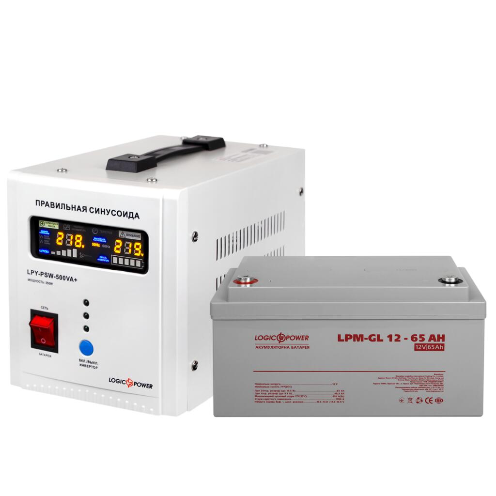 Комплект резервного живлення для котла LogicPower ДБЖ + гелева батарея (UPS 500VA + АКБ GL 780W) - Зображення 2