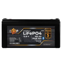 Акумулятор LP LiFePO4 12,8V - 160 Ah (2048Wh) (BMS 160A/80А) пластик LCD Smart BT