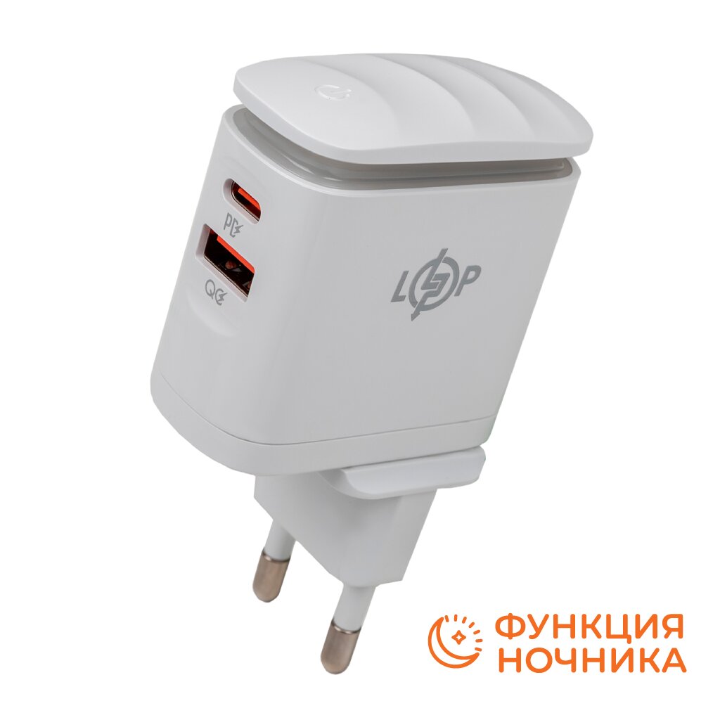 Зарядка для телефона LP 25W (Type-C+USB) QC3.0 PD + кабель (Type-C to Type-C) 25WCH - Изображение 3