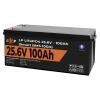 Акумулятор LP LiFePO4 24V (25,6V) - 100 Ah (2560Wh) (Smart BMS 100А) с BT пластик - Зображення 3