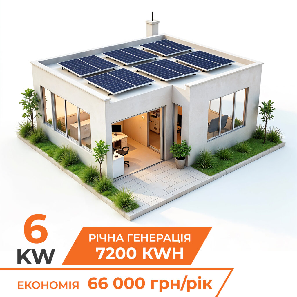 Комплект СЭС 6kW АКБ 5,1kWh (литий) 100 Ah (от 2 часов автономности) - Изображение 1