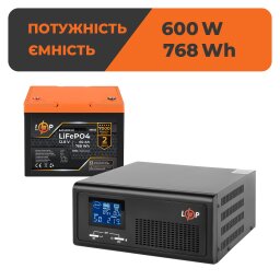 Комплект резервного живлення LogicPower B1000 + літієва (LiFePO4) батарея 768 Wh