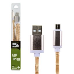 Кабель USB - micro USB 1м W (кожа) белый / Retail