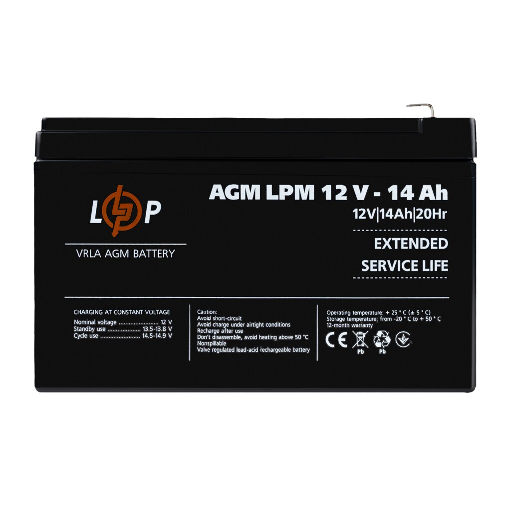 Аккумулятор AGM LPM 12V - 14 Ah - Изображение 1