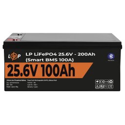 Акумулятор LP LiFePO4 для ДБЖ 24V (25,6V) - 100 Ah (2560Wh) (Smart BMS 100А) с BT пластик 