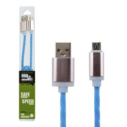 Кабель USB - micro USB 1м Bl (силикон) синий / Retail
