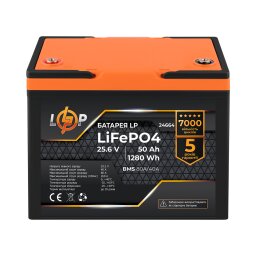 Аккумулятор LP LiFePO4 25,6V - 50 Ah (1280Wh) (BMS 80A/40А) пластик null