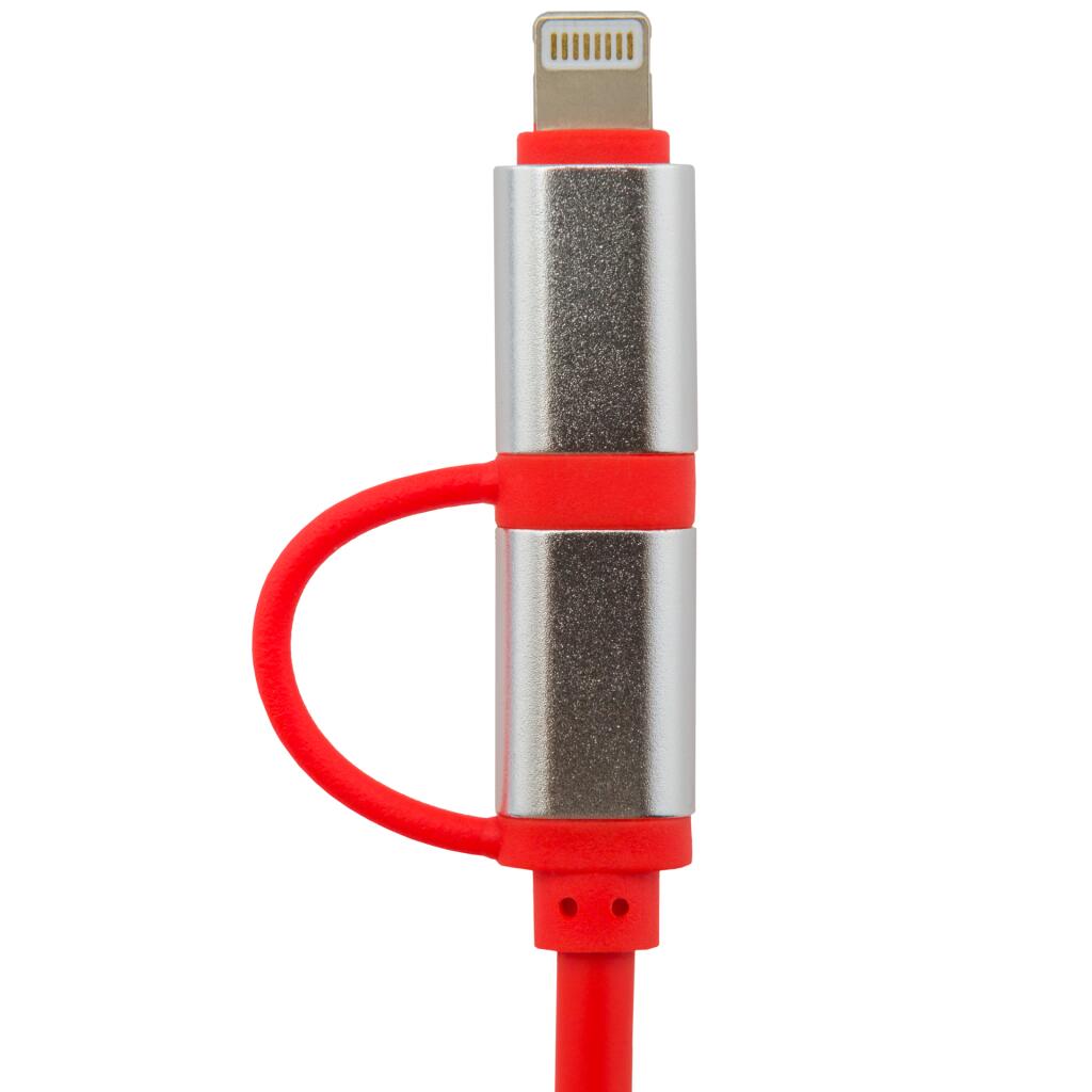 Кабель 2 в 1 USB - micro USB Lightning R 1м красный /Retail - Изображение 2