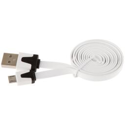 Кабель плоский USB - micro USB 1м БЕЛЫЙ
