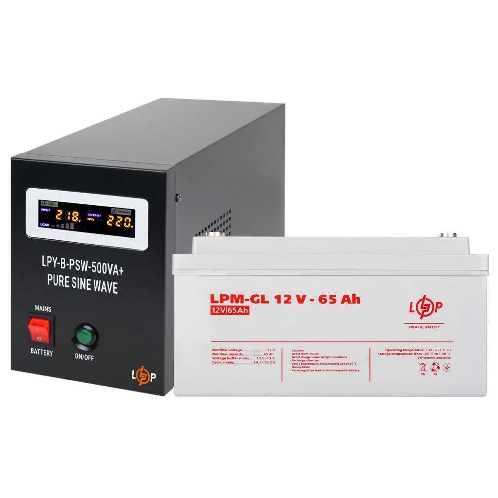 Комплект резервного питания для котла LogicPower ИБП + гелевая батарея (UPS B500VA + АКБ GL 780W) - Изображение 2