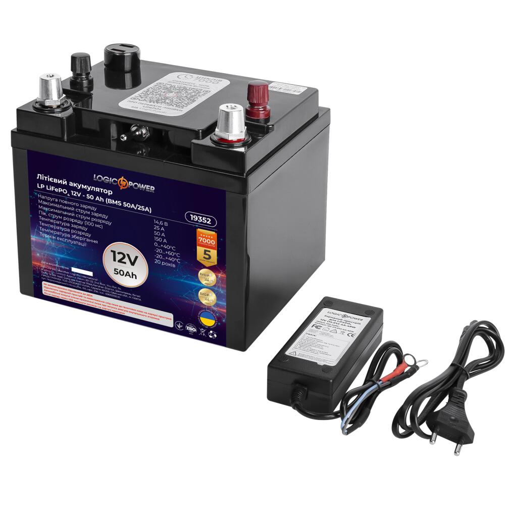 Универсальный внешний аккумулятор LP LiFePO4 12V (12,8V) - 50 Ah (640Wh) (BMS 50A/25А) пластик (power bank) - Изображение 5