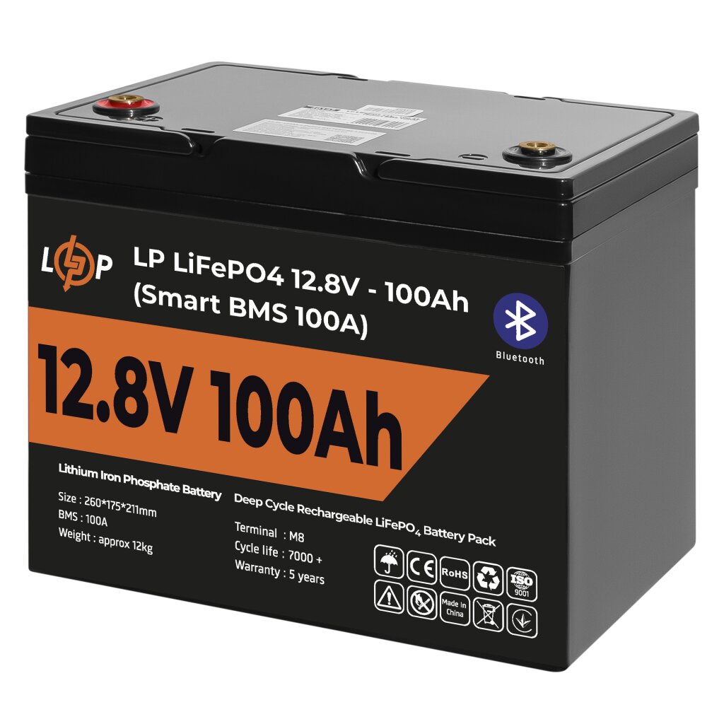 Акумулятор Eco Worthy LiFePO4 12V 100Ah (1280Wh) із вбудованим BMS, 3000+  циклів (ID#2004653378), цена: 16410 ₴, купить на