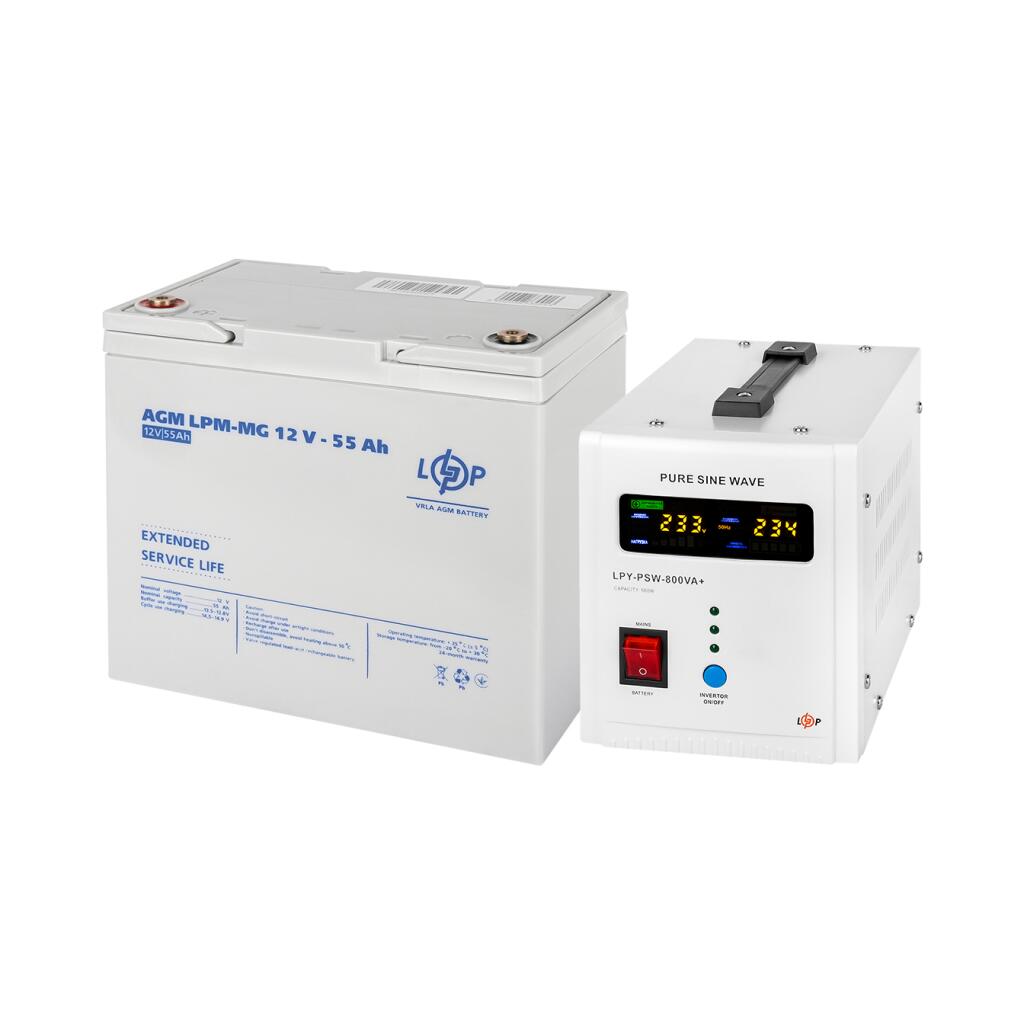 Комплект резервного живлення для котла LogicPower ДБЖ + мультигелева батарея (UPS 800+ АКБ MG 660W) - Зображення 2
