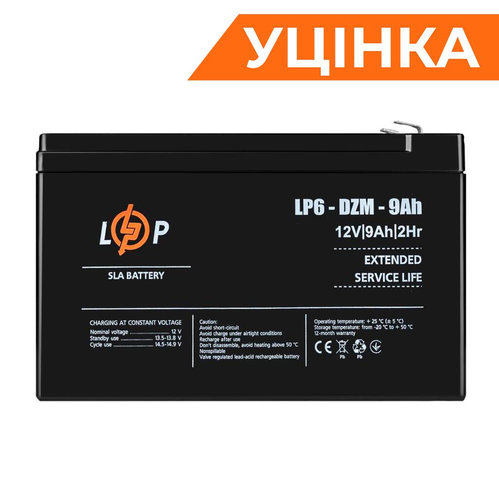 Тяговый свинцово-кислотный AGM аккумулятор LP 6-DZM-9 Ah Уценка 01.2025 - Изображение 1