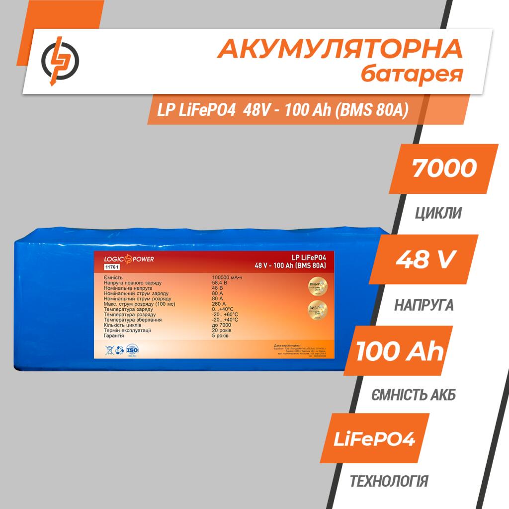 Аккумулятор LP LiFePO4 48V - 100 Ah (BMS 60A) - Изображение 2