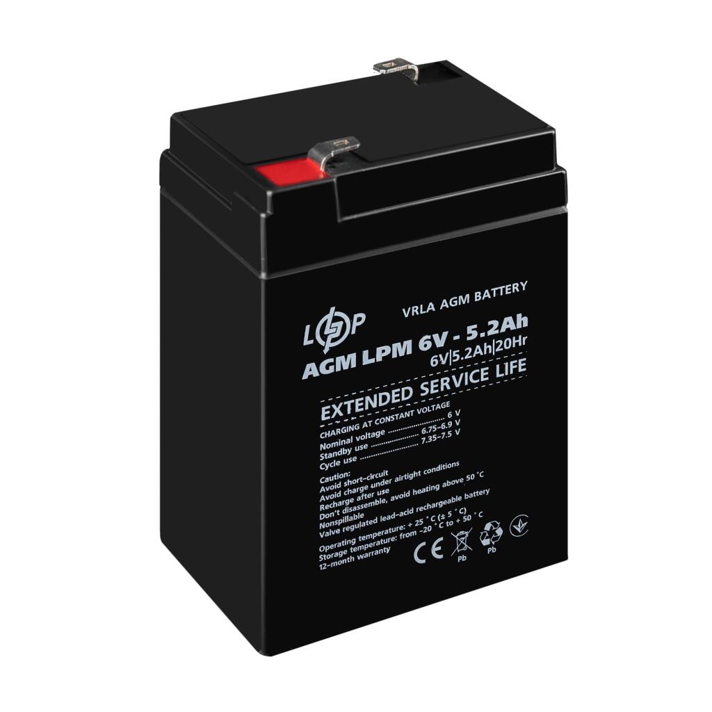 Аккумулятор AGM LPM 6V - 5.2 Ah - Изображение 4