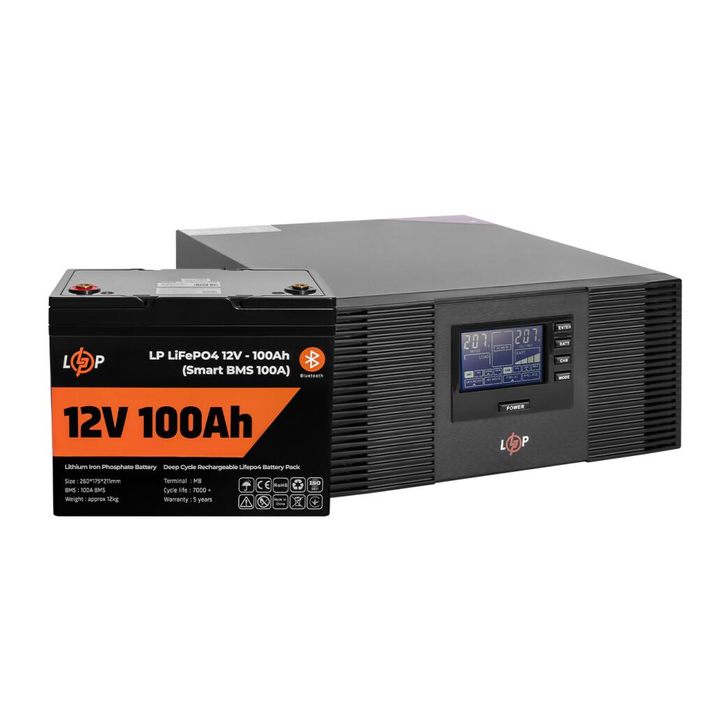 Комплект резервного питания LP (LogicPower) ИБП + литиевая (LiFePO4) батарея (UPS B1500 + АКБ LiFePO4 1280W) - Изображение 2