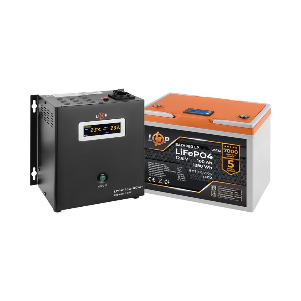 Комплект резервного питания LP (LogicPower) ИБП + литиевая (LiFePO4) батарея (UPS W500+ АКБ LiFePO4 1280Wh) - Изображение 2