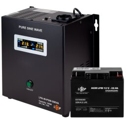 Комплект резервного питания для котла LogicPower ИБП + AGM батарея UPS A500 + АКБ AGM 270W