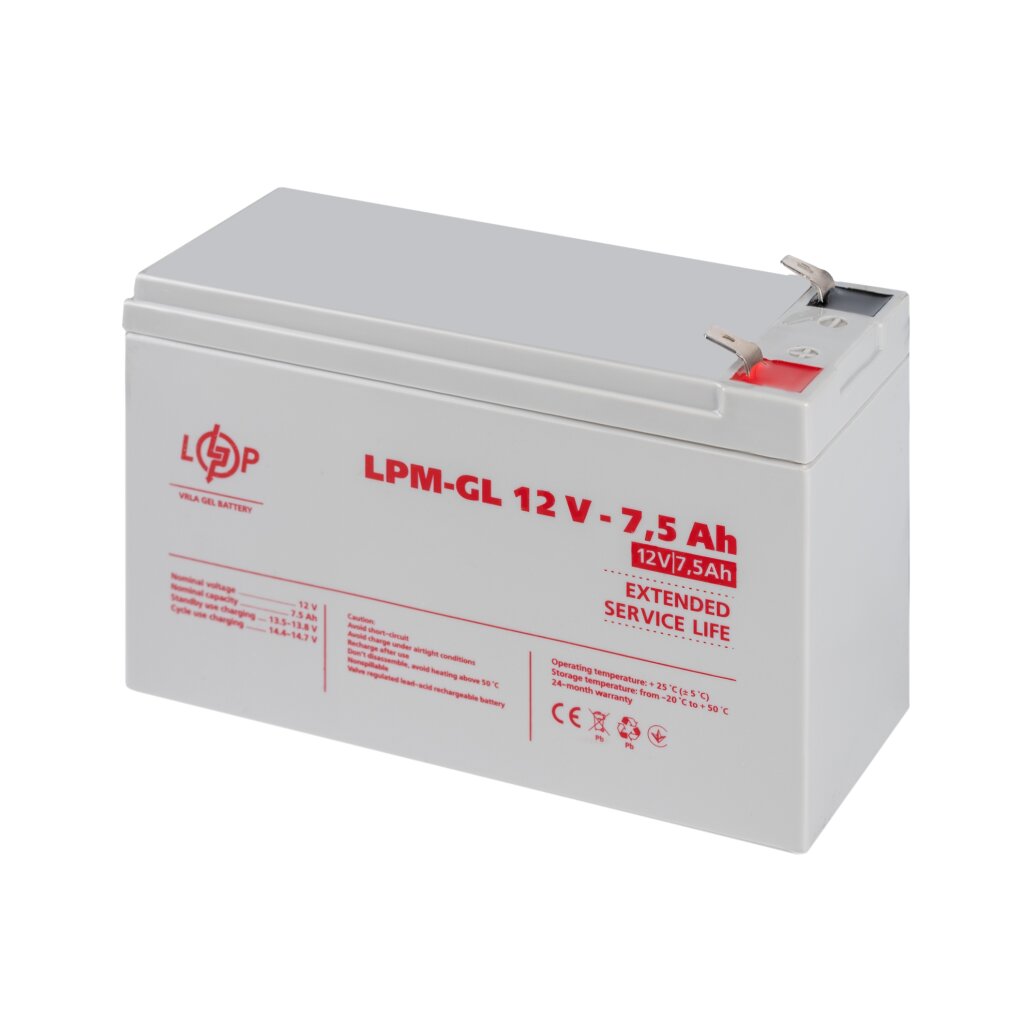 Аккумулятор гелевый LPM-GL 12V - 7.5 Ah - Изображение 4