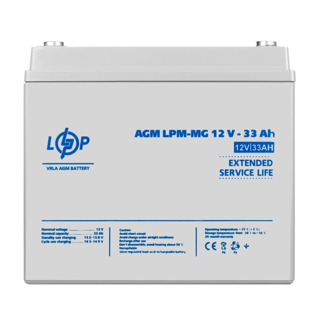 Аккумулятор мультигелевый AGM LPM-MG 12V - 33 Ah для TESLA - Изображение 1