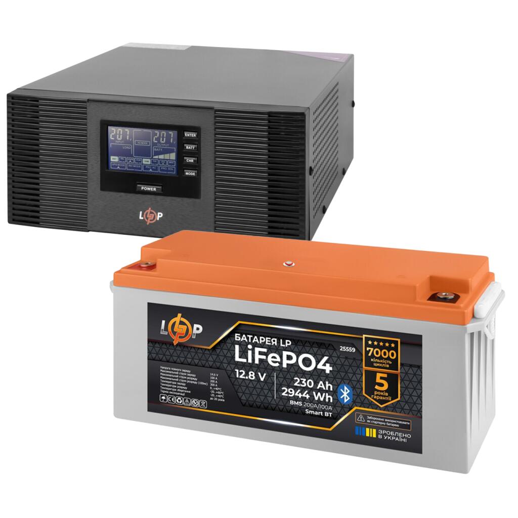 Комплект резервного питания LogicPower ИБП 1050W + литиевая (LiFePO4) батарея 2944Wh - Изображение 1