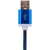 Кабель USB - micro USB 1м Bl (кожа) синий / Retail - Изображение 3