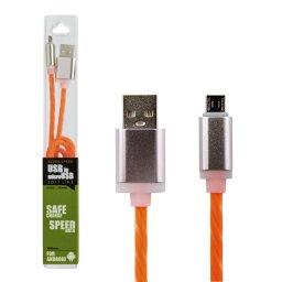 Кабель USB - micro USB 1м Or (силикон) оранжевый / Ret