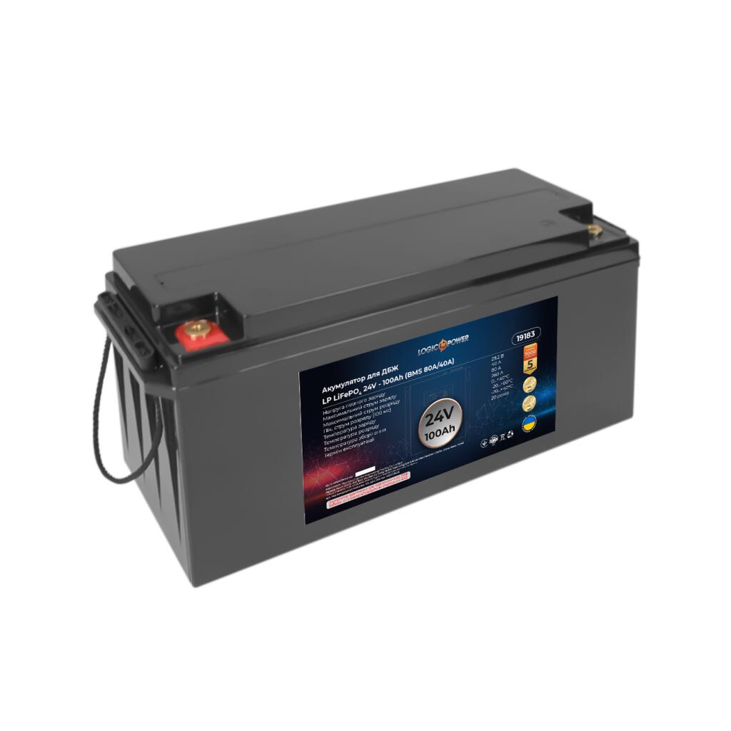 Аккумулятор LP LiFePO4 для ИБП 24V - 100 Ah (BMS 80A/40А) пластик - Изображение 3