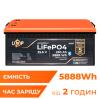 Акумулятор LP LiFePO4 25,6V - 230 Ah (5888Wh) (BMS 200A/100А) пластик Smart BT - Зображення 2