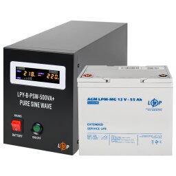 Комплект резервного питания для котла LogicPower ИБП + мультигелевая батарея (UPS B500 + АКБ MG 720W) null