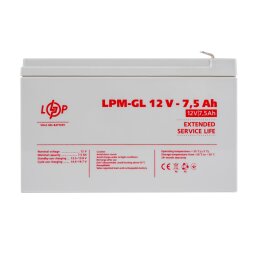 Аккумулятор гелевый LPM-GL 12V - 7.5 Ah null