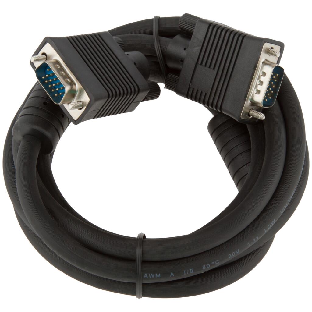 Кабель VGA-2.0BK 2 м черный (с двумя ферритовыми кольцами) - Изображение 2
