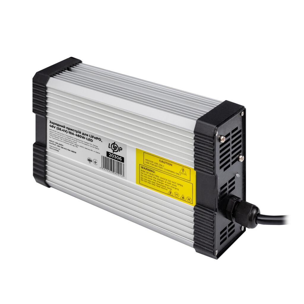 Зарядное устройство для аккумуляторов LiFePO4 48V (58.4V)-10A-480W-LED - Изображение 3