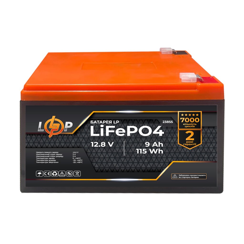 Аккумулятор LP LiFePО4 12,8V - 9 Ah (115,2Wh) - Изображение 1