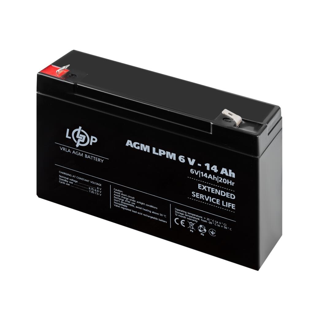 Распродажа (4160) Аккумулятор AGM LPM 6V - 14 Ah 09/23 - Изображение 3