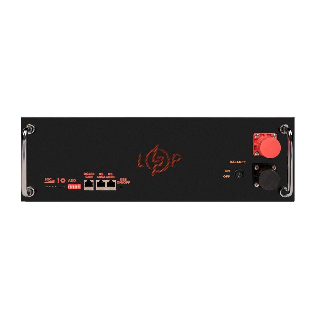 Акумулятор LP LiFePO4 51,2V - 100 Ah (5120Wh) (BMS SP 100A/50А) RM RS485/CAN BL - Зображення 2