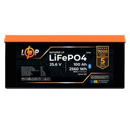 Аккумулятор LP LiFePO4 25,6V - 100 Ah (2560Wh) (BMS 100A/50А) пластик Smart BT