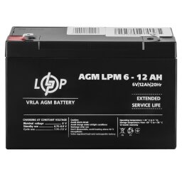 Акумулятор AGM LPM 6V - 12 Ah null