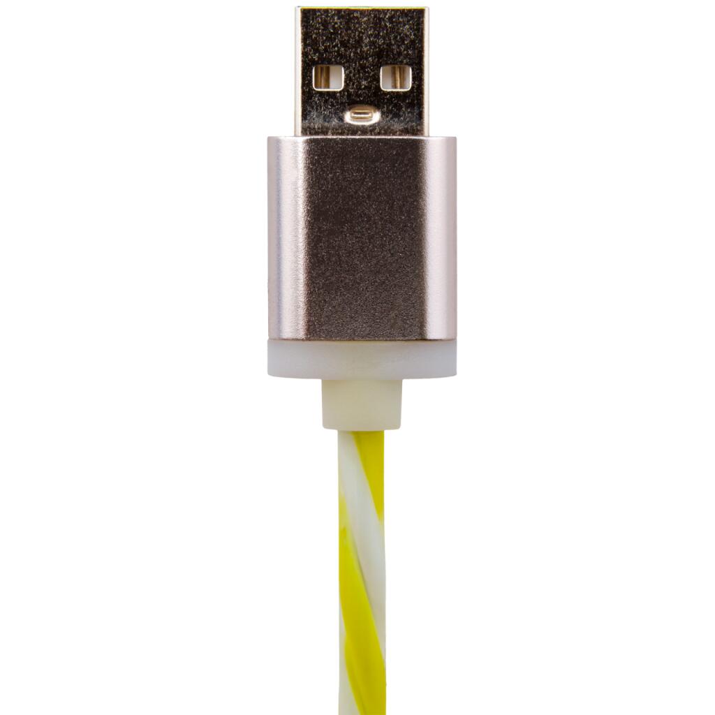 Кабель USB - micro USB 1м W-Gr (силикон) бело-зеленый - Изображение 3