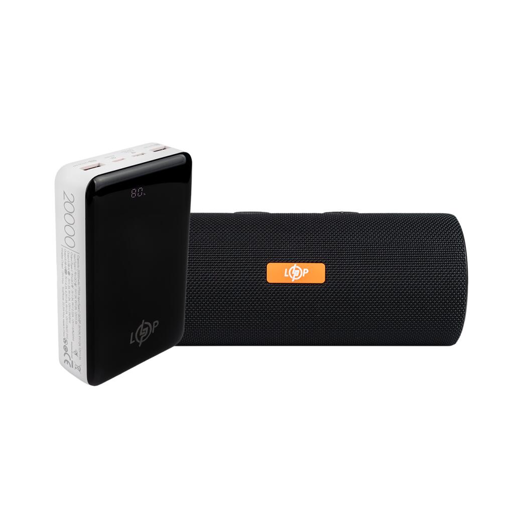 Комплект Power Bank LP PQ18 20000mAh + Акустична система LP BTS13 HIFI - Зображення 1