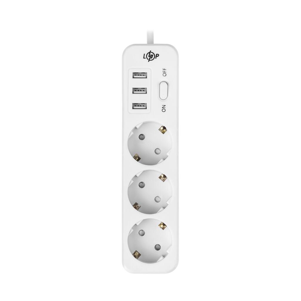 Сетевой фильтр PREMIUM LP-X3 USB 2 м White (2200Вт) - Изображение 2