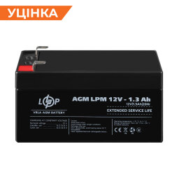 Распродажа (4131) Аккумулятор AGM LPM 12V - 1,3 Ah (07-2023)