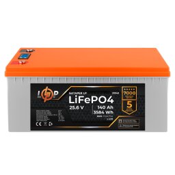 Аккумулятор LP LiFePO4 для ИБП LCD 24V (25,6V) - 140 Ah (3584Wh) (BMS 150A/75A) пластик null