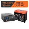 Комплект резервного живлення LP 1500VA + LiFePO4 12,8 V – 100 Ah - Зображення 1