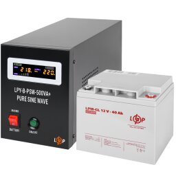 Комплект резервного питания для котла LogicPower ИБП + гелевая батарея (UPS B500 + АКБ GL 520W) null