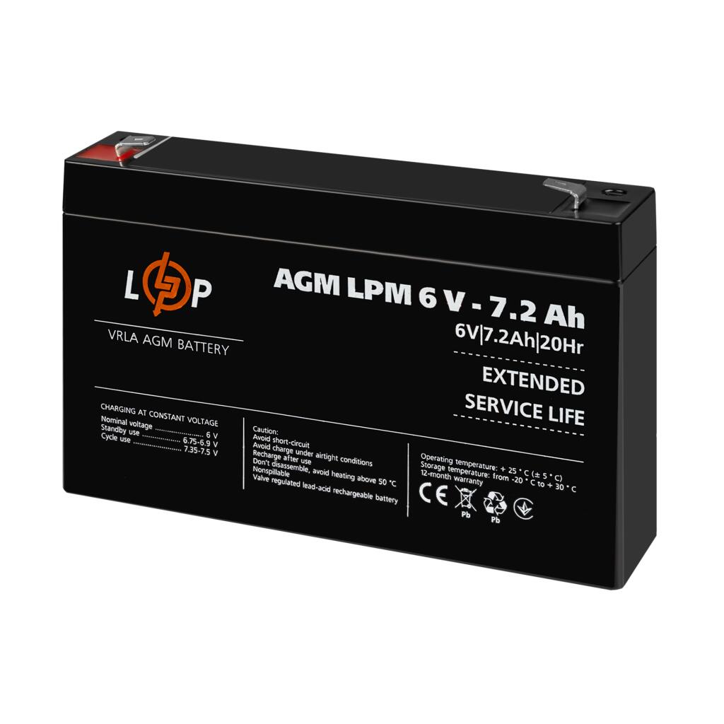 Распродажа (3859) Аккумулятор AGM LPM 6V - 7.2 Ah (052024) - Изображение 3